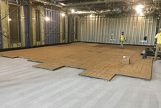 College of the Holy Cross - REGUPOL acoustic products A large portion of the installation of REGUPOL soundpanel and soundpad complete in the College of the Holy Cross