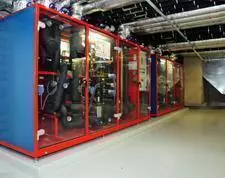 A technical centre in a large building.